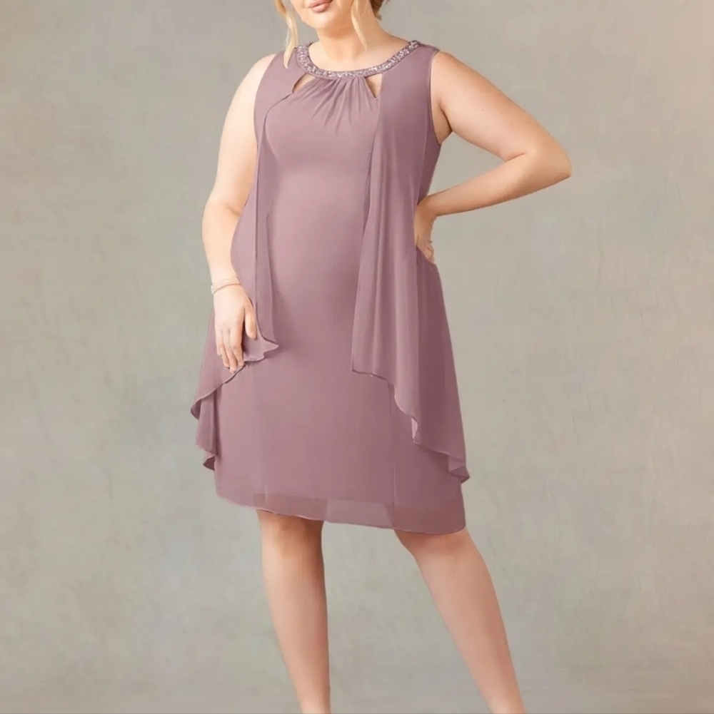Azazie sz 12 Dusty Rose Fabiola dress new with tags mother of bride cocktail
